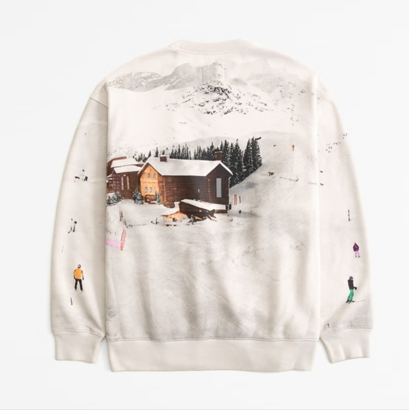 Abercrombie and fitch ski destination vintage Sunday crew neck Aspen Sweater - Picture 3 of 8